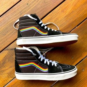 rainbow vans high tops